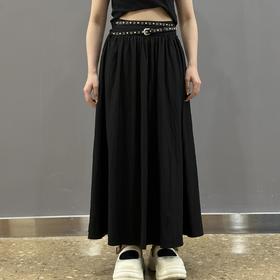 （无金属皮带）NC压褶中长半裙50419（黑）夏季152540040321