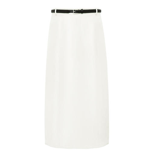 【2件9折】【Petit Bari】(多色)时髦廓型花苞开衩半身裙（附皮带） 商品图2