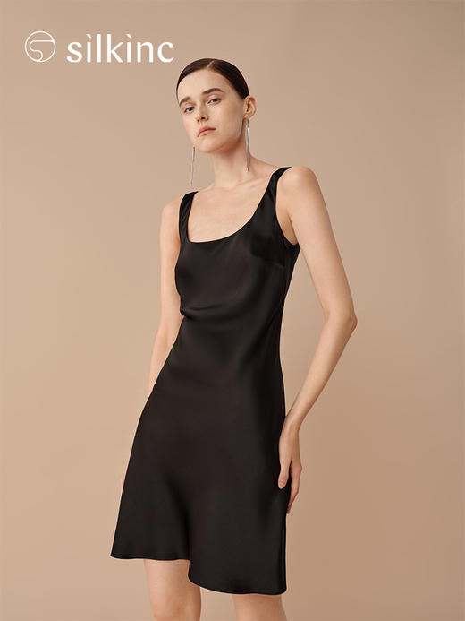 丝所｜24H031A 重磅真丝苍穹黑晚礼短裙［ 黑 ] 商品图9