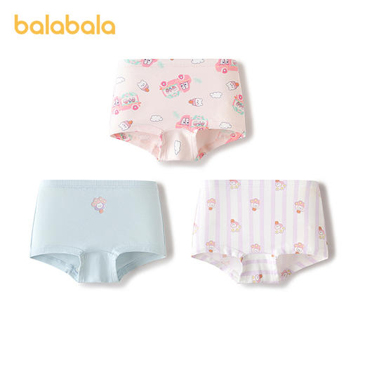 巴拉巴拉女童内裤棉平角小中大童四角短裤抗菌裆不夹P亲肤三条装 商品图1