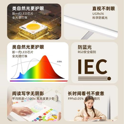 【多功能落地台灯】护眼教室灯，家庭必备！全光谱支架，智能调节。这款新国标照明，不仅可用于教室和客厅，在钢琴上也适用，玩乐两得其所！ 商品图1