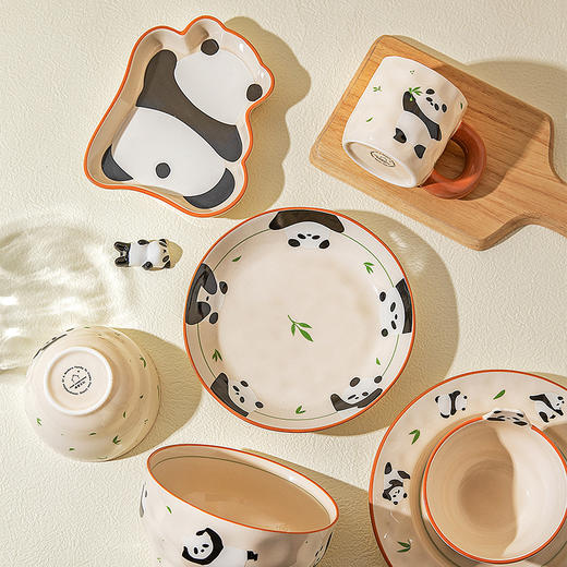 摩登主妇mototo熊猫饭碗家用2025新款高颜值餐具陶瓷面碗儿童盘子 商品图4