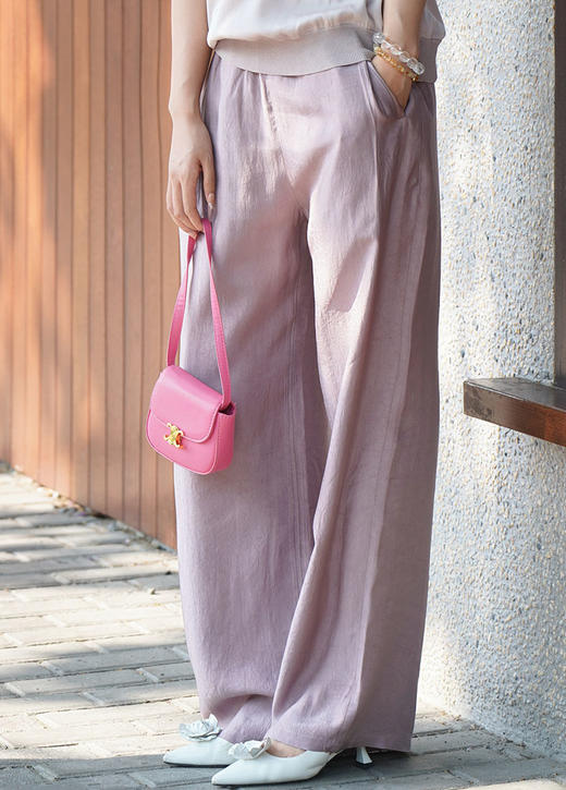 现货 臣禾	【醋酸裤】自在松弛松紧腰休闲裤	高腰垂坠JZ252060193 商品图0