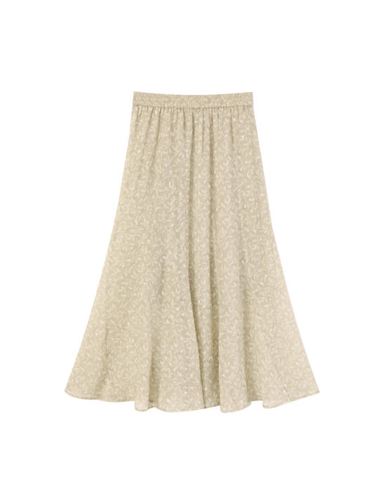 玳莎真丝剪花乔其印花半裙2025年夏季新款碎花松紧腰显瘦气质长裙 FB34305 商品图4