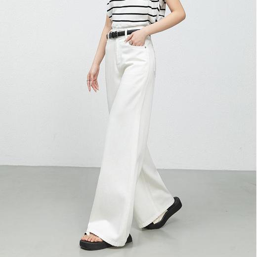 「高货rg」全新升级【铂金会员165/天猫219/差价54】(05413)洛诗琳白色中高腰阔腿牛仔裤2025夏新款天丝棉显瘦阔腿裤 商品图1
