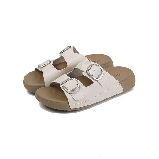 伊伴夏季懒人勃肯拖金属扣件装饰凉鞋B25310802 商品图5