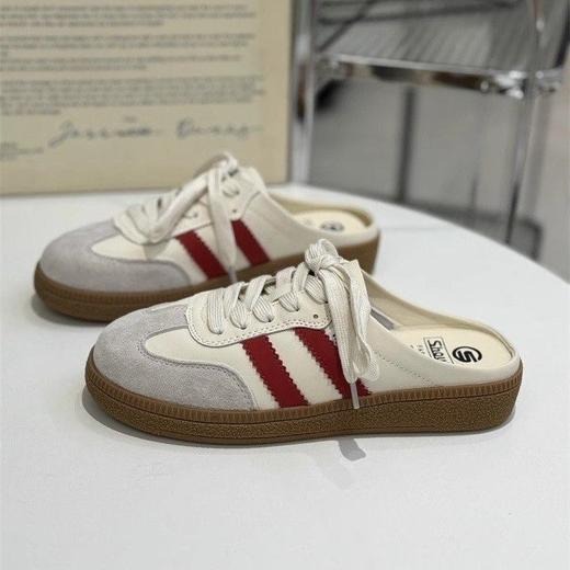 【懒人神器！一脚蹬半拖鞋】包头半拖鞋女夏季新款外穿平底一脚蹬懒人无后跟复古德训鞋凉拖鞋。ry 商品图5