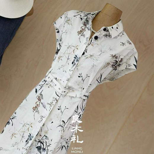 【预售7天】良木礼印花衬衫裙（86832） 商品图0