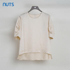 NUTS夏季新品纯色圆领宽松气质短袖套头衫429011357