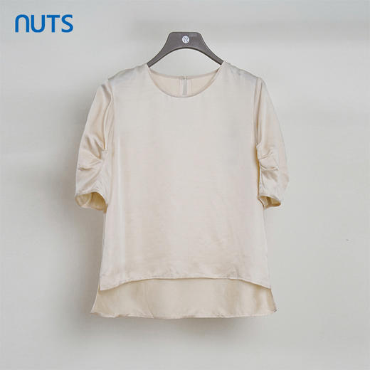NUTS夏季新品纯色圆领宽松气质短袖套头衫429011357 商品图0