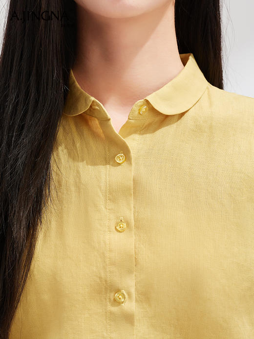 【夏日出街】阿菁娜漫享夏日重磅亚麻短袖小衫F30X202019 商品图4