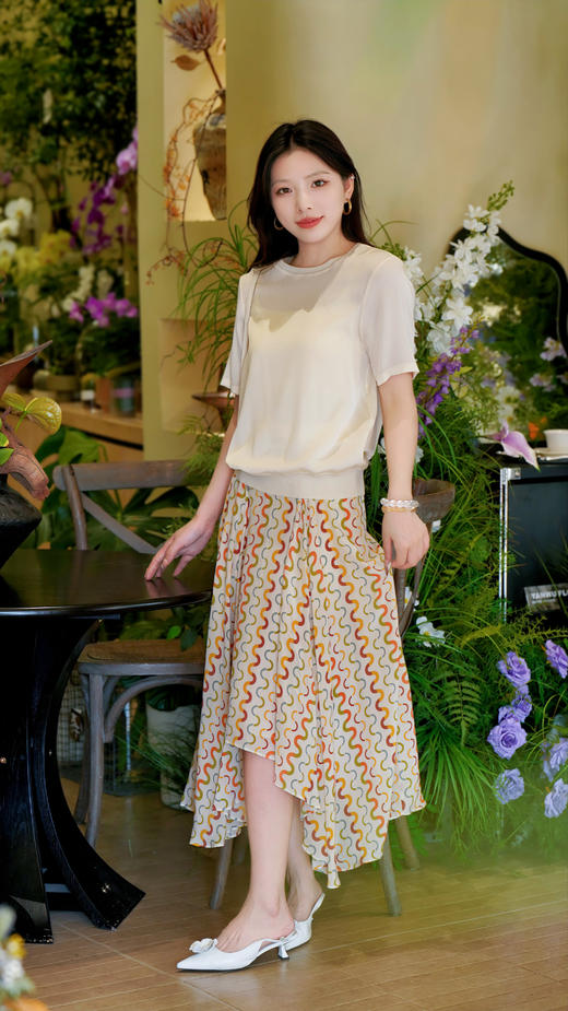 L1XL2现货 臣禾	【正肩真丝T】下摆罗纹圆领短袖T恤	JZ252050675 商品图10