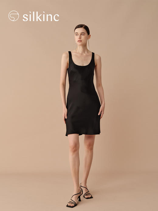 丝所｜24H031A 重磅真丝苍穹黑晚礼短裙［ 黑 ] 商品图10