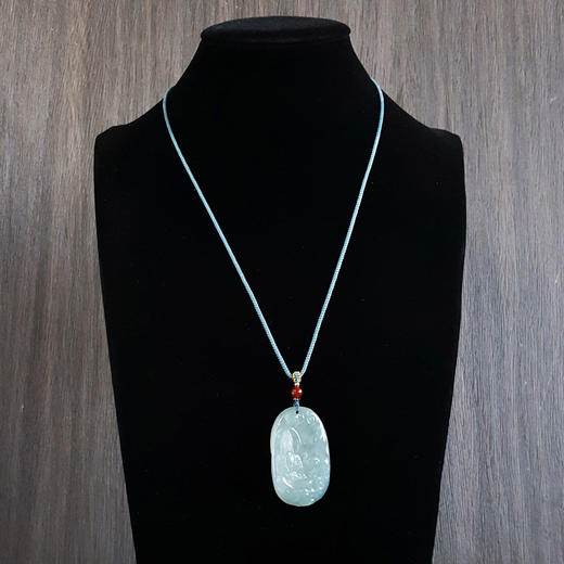 【天然正品】A货翡翠天然无杂裂冰种观音造型翡翠（平安、吉祥）吊坠项链50.0*29.4*8.9MM（皆取最大值）中性款 特价：1880！060525NJM10 商品图8