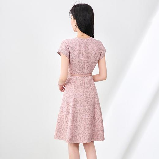 「高货wl」全新升级【铂金会员330/天猫439/差价109】(04101)洛诗琳法式玫瑰提花连衣裙2025夏季气质收腰显瘦A字裙女 商品图2