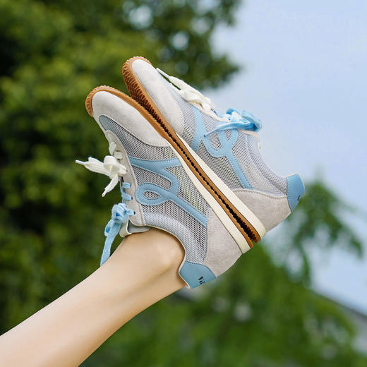 预售7天发|Safiya/索菲娅2025爆火双系带网面透气休闲轻便薄底丑萌阿甘鞋SFD3112429 商品图3