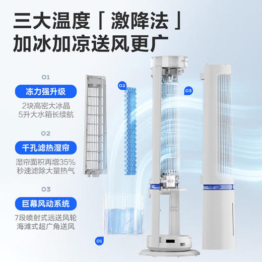 艾美特（AIRMATE）【百万负离子】灯塔冷风扇空调扇家用语音智能水冷塔扇柔风制冷电风扇落地扇加湿定时小空调 SRI39 商品图0