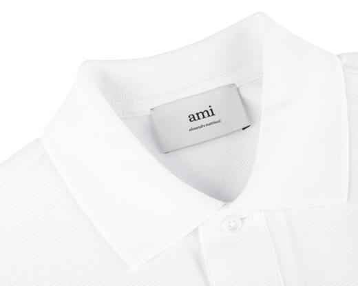 AMI 男士全棉质感刺绣红心logo商务休闲短袖Polo T恤11957 商品图4
