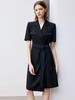 绑带收腰黑色西装连衣裙女高级感气质 商品缩略图0