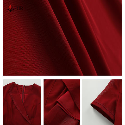 司歌复古收腰假两件连衣裙短袖女夏A911249X 商品图2