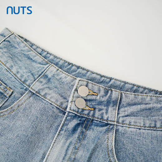 NUTS夏季新品浅色时尚气质破洞百搭水洗牛仔短裤429112330 商品图2