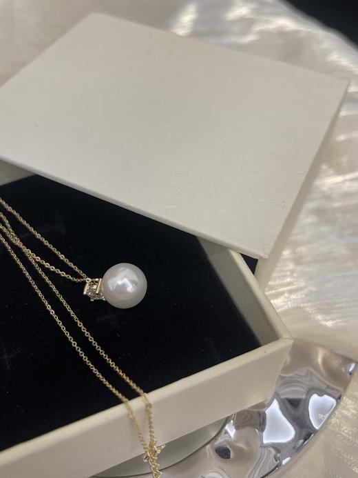 进口真锆石施华洛世奇珍珠14K度真金平替澳白珍珠项链 商品图10