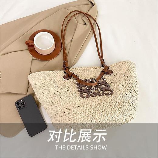 2025新款【喵小仟 草编包包】森系海边草编特大包 简约柔软包包 时尚好出片 商品图3