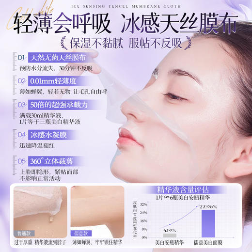 儒意淡斑美白面膜10片/盒  377美白祛斑面膜补水保湿去黄气暗沉熬夜急救|儒意官方商城 商品图2