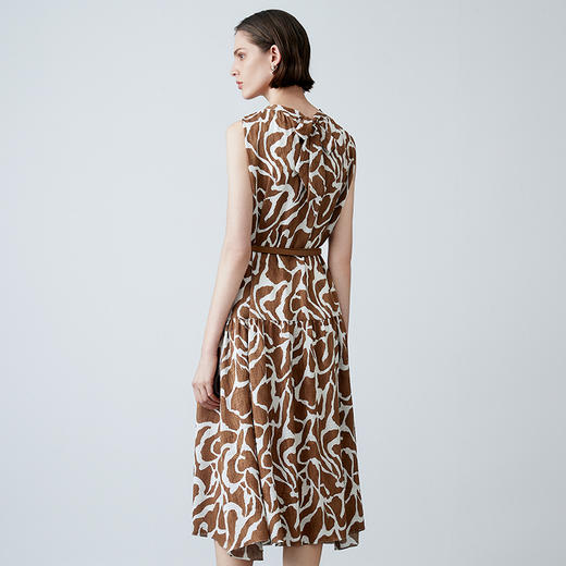 EITIE爱特爱夏季新款收腰显瘦通勤百搭a字印花连衣裙7807545 商品图4