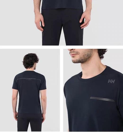 点此购买 海里汉森夏季男士HP防晒速干透气立体版型圆领短袖T恤 LL 318820 商品图7