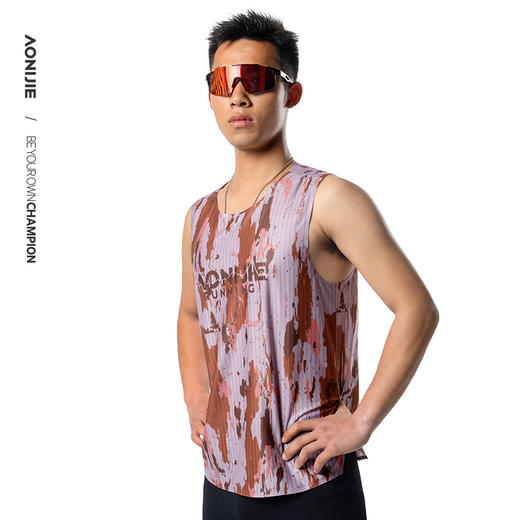 奥尼捷新款跑步背心专业运动速干T恤马拉松竞速背心男士透气坎肩训练背心FM5235 商品图8