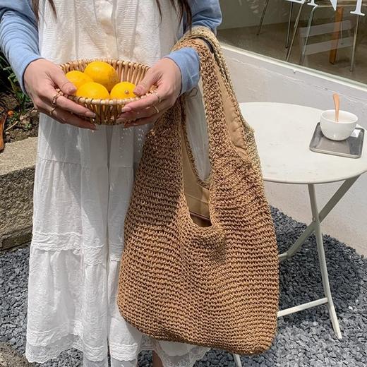 2025新款【喵小仟 草编包包】度假风单间草编包 简约柔软包包 时尚好出片 商品图4
