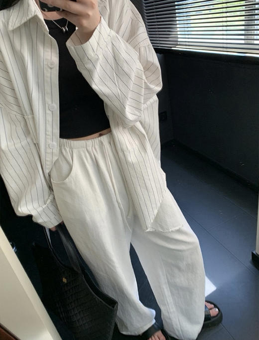 苎麻白裤（锁 商品图1