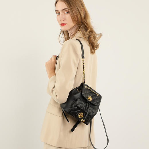 【预售3天】新品女包菱格双肩包包女2025新款时尚高级感书包小背包GZ2059 商品图0