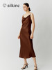 丝所｜S23C002 水晶斜裁荡领长连衣裙［ 黑 / 棕 ] 商品缩略图9