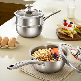 康巴赫316L不锈钢奶锅 无涂层三层钢辅食锅 炉灶通用★