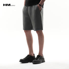 HIM漢崇  舒适透气休闲短裤简约撞色字母烧花运动五分裤 2026夏季