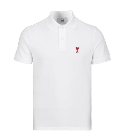 AMI 男士全棉质感刺绣红心logo商务休闲短袖Polo T恤11957 商品图0