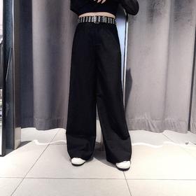 NC配皮带大版阔腿裤50410（黑）夏季152540150321