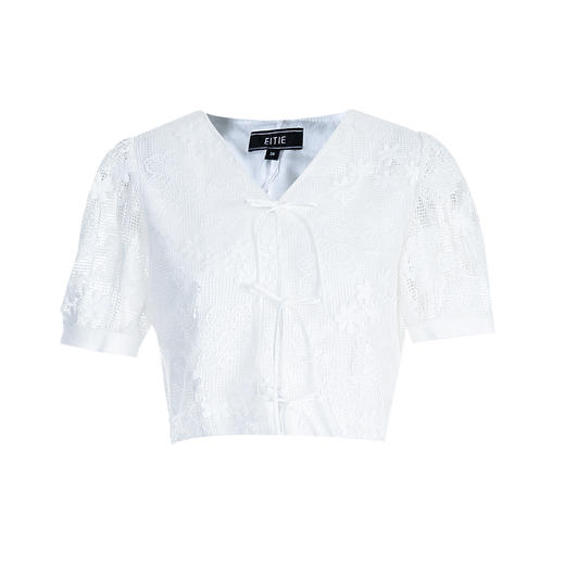 EITIE爱特爱夏季新款优雅时尚蕾丝显瘦百搭打底上衣7809507 商品图5