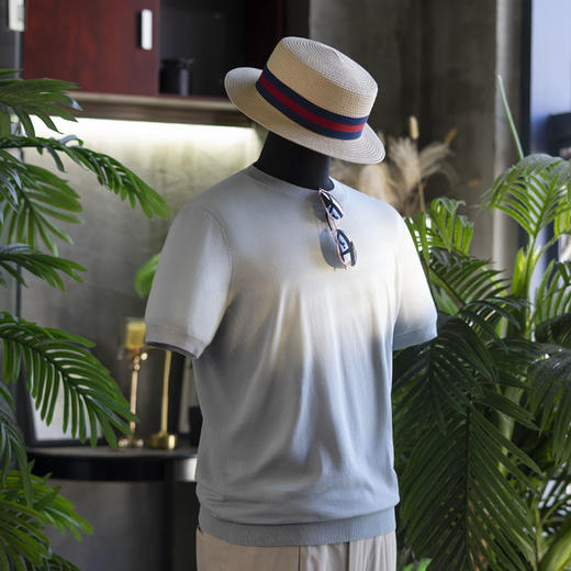 25年新款男士夏日绅士高级 丝棉V领polo/T恤衫 / 亨利衫短袖  三款多色可选 商品图4