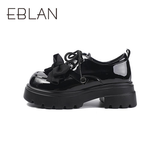 【上新】伊伴可拆卸蝴蝶结甜酷风高跟乐福鞋单鞋B26137902 商品图1