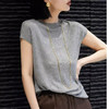 SMZ19023别致洋气短袖t恤夏季小众设计感提花减龄正肩上衣百搭小衫女 商品缩略图3