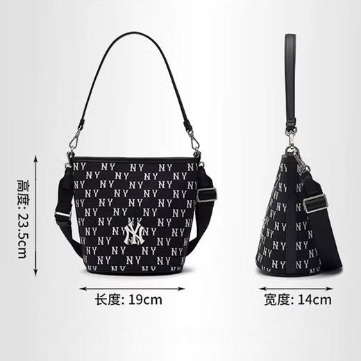 【MLB提花水桶包】男女情侣款暗纹提花斜跨水桶包 商品图3