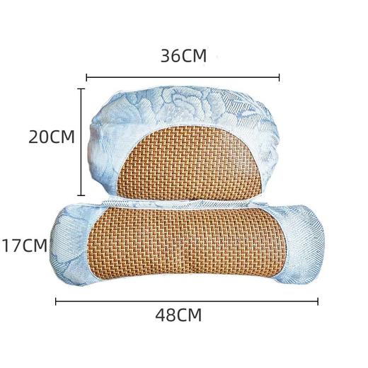 【凉感冰丝藤席枕】新款艾草骨头凉席枕家用艾草枕凭借骨头枕冰丝夏凉枕。ry 商品图4