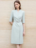浅蓝色V领轻职业连衣裙高端大气上档次 商品缩略图1