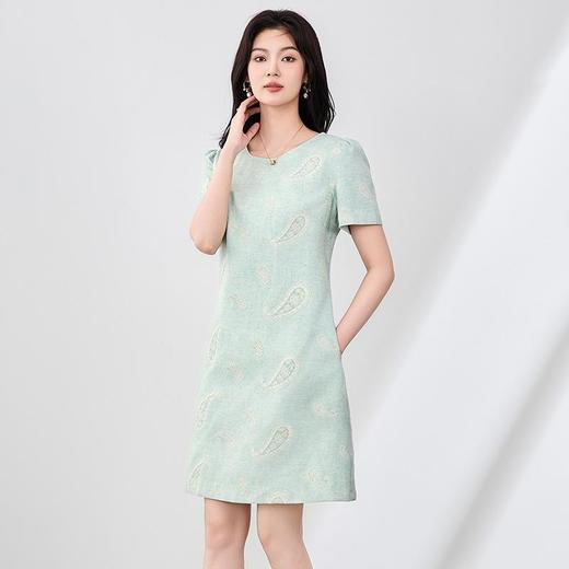 「高货wl」全新升级铂金会员293/天猫389/差价96】(04645)洛诗琳法式气质高级感连衣裙2025夏季重工刺绣显瘦A字裙 商品图0