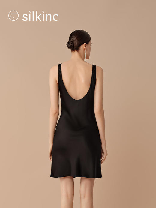 丝所｜24H031A 重磅真丝苍穹黑晚礼短裙［ 黑 ] 商品图4