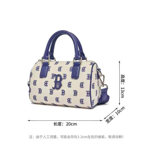 【MLB满印老花波士顿包】MLB男女情侣复古钻石老花手提斜挎单肩时尚 商品图4