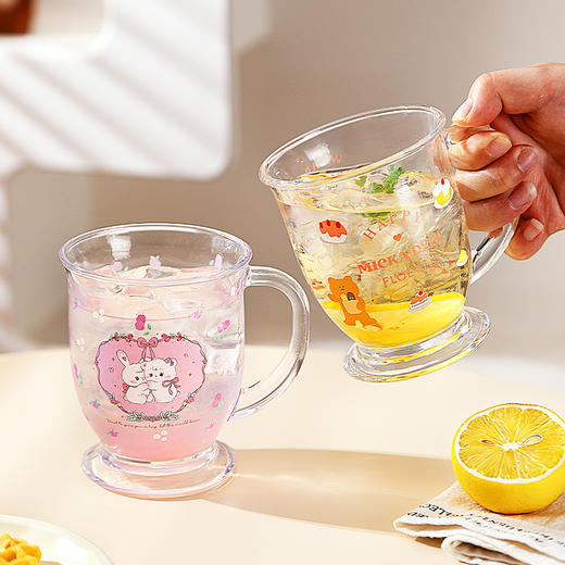 摩登主妇玻璃杯高脚杯高颜值水杯女2025新款果汁杯咖啡杯奶茶杯子 商品图3